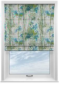 Silver Birch, Larkspur - Twist&Fit Roman Blind